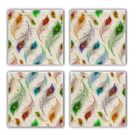 Hermia TBA4475804 Felpudo de Cristal 100% Piedra Natural, Juego de 4 Unidades, 10x10x1 cm